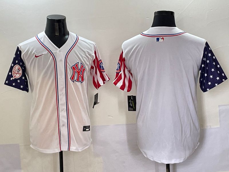 Men New York Yankees Blank White a generation of national flags Jointly Name 2025 Nike MLB Jersey style 2